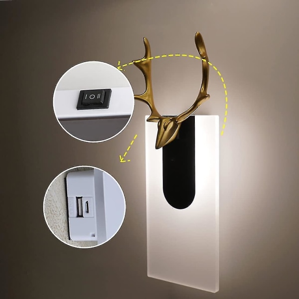 Led Vägglampa Batteridriven Trådlös USB Uppladdningsbar Vägglampa Sovrum Nattlampa Touch Dimbar Vägglampa För Hall Trappa Kök (6000k
