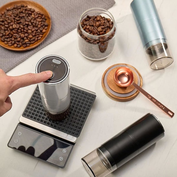 Elektrisk kaffekvarn Automatisk Bönkvarn Bärbar Espressomaskin Uppladdningsbar Trave Blue