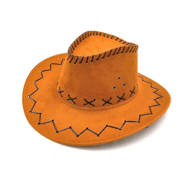 Unisex Cowgirl Cowboyhatt Barn Vilda V?stern Fancy festkostymer Casual Sun（Orange）