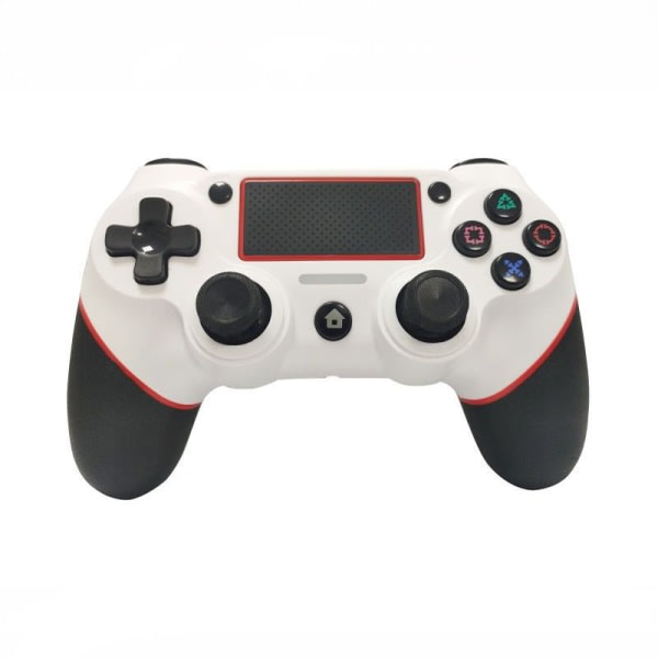 PS4-kontrollerbyte, programmerbar funktion med 6-axlig gyrosensor, halkfri joystick med dubbla vibrationer, ljudfunktion med 3,5 mm uttag a 1 vit röd