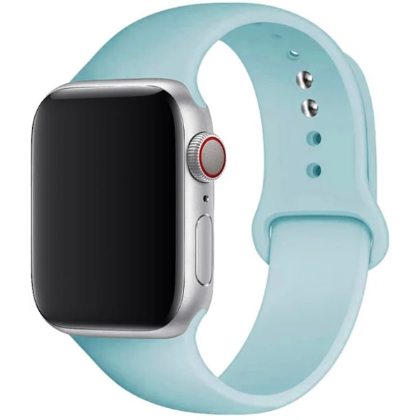 Silikonerem til Apple Watch Band 45mm 44mm 42mm 49mm 41mm 40mm 38mm correa armband iwatch Series 8 7 9 SE 4 3 5 Ultra 6 Turkis Turquoise 38 40 41 mm M-L