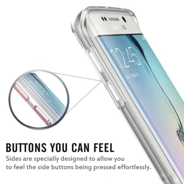 Galaxy S6 komplett mobil 360 mjuk skal case transparent Transparent
