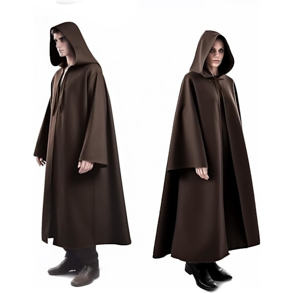 Halloween Dekoration Tip A, Middelalderlig Renæssance, Munk med snor, Mænd præster med kors til temafest halloween cosplay karneval og karneval Brun XL