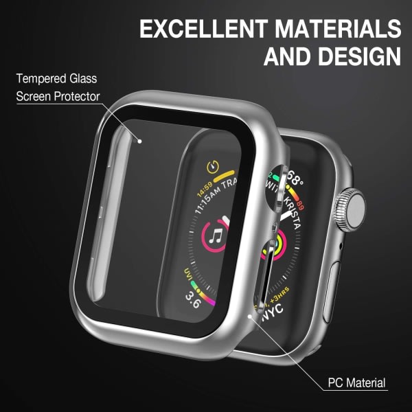 Case kompatibel med Apple Watch 44MM-serien silver För Series 6/5/4/SE 44mm