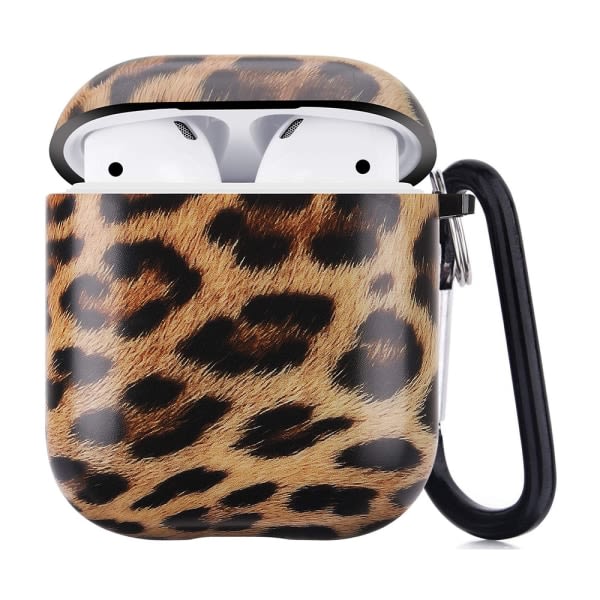 Airpods- case , Airpods skyddande h?rt case med nyckelring Leopard