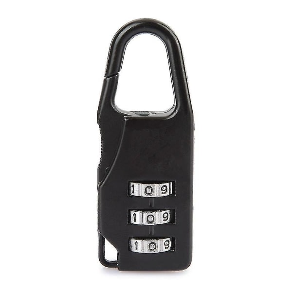 Mini 3 Dial Safe Number Code Hänglås kombinationslås (1 st, svart)
