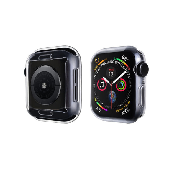 Case kompatibelt med Apple i Watch Series 1/2/3/4/8 med inbyggt sk?rmskydd ih?rdat glas - H?rt PC- case runtom （Transparent）44 mm
