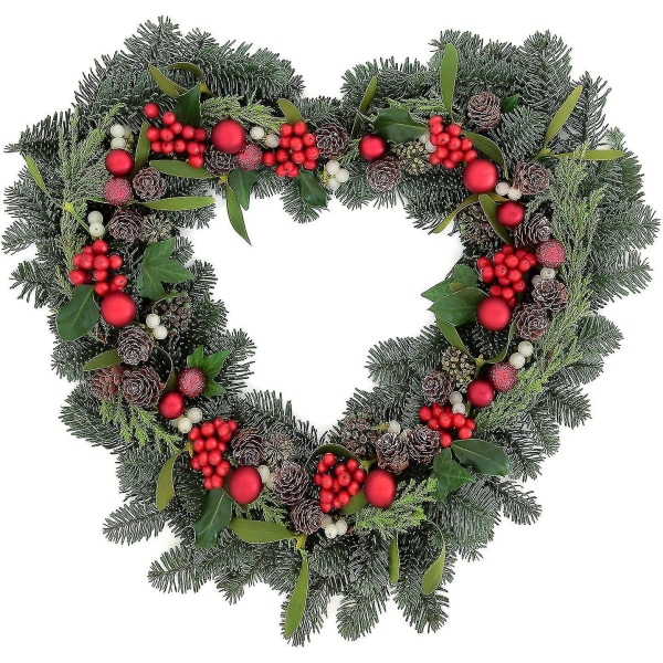 2 Pack 12 Inch Heart Wire Wreath Ram Metall Blomma Krans ramar för nyår