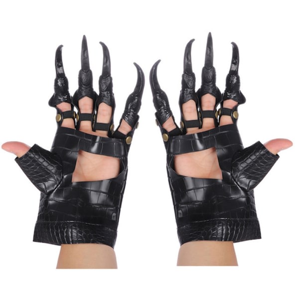 Dragon Claws Cosplay Handskar Halloween Party Kostym Svart