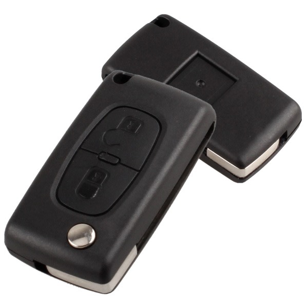 Nyckelskal kompatibel med 2 knappar CE0523 Folding Flip Key f?r Peugeot 207 307 308 407 408 3008 5008 Citroen C2 C3 C4 C5 C6 C8 (2 knappar, CE0523)