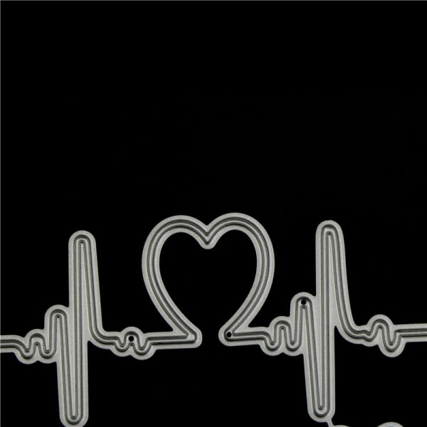 Vivid Love Heart EKG Heartbeat Pressing ting Dies DIY Scrapbook