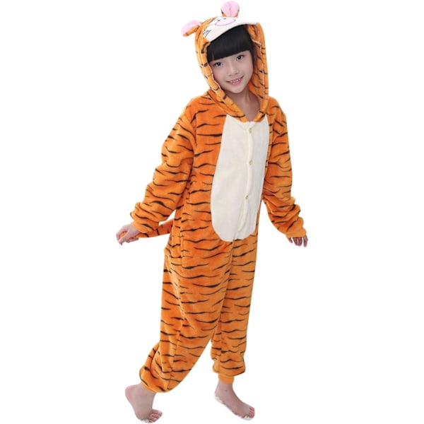 Lasten unisex-hyppyasu, 2023 eläinpuku onesie yöpaita pyjama huppuinen yöasu cosplay kigurumi yöasu joulu halloween Tigger 100