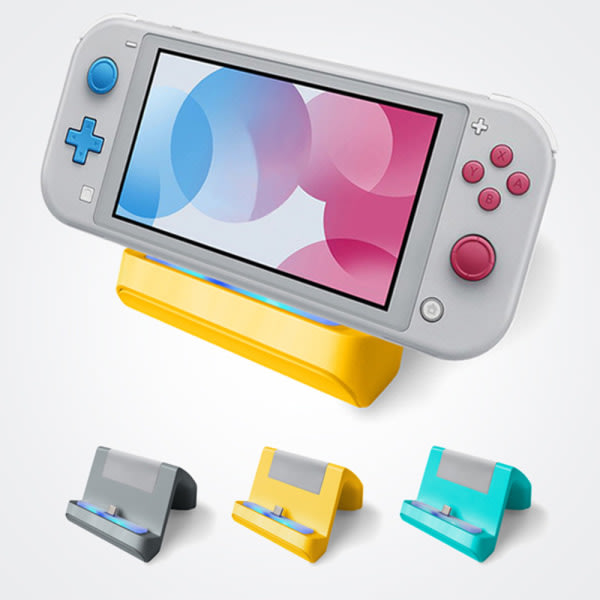 Switch Lite Charger Stand Mini Charging Display Dock Station gul grå