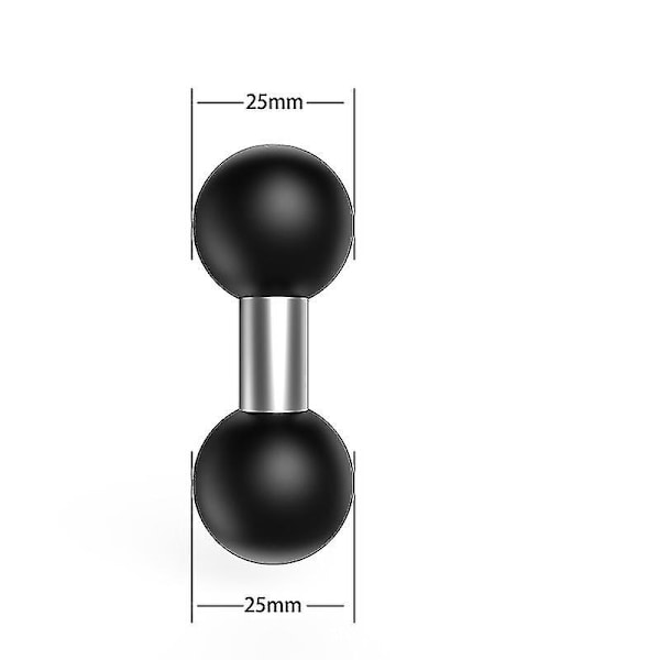 Kugleadapter Kuglebeslag Dobbelte Hoveder 25 Mm (1 Tomme) Kompatibel Med Ram Dobbelt Kuglestikarme Gps-beslag (1stk,sort)