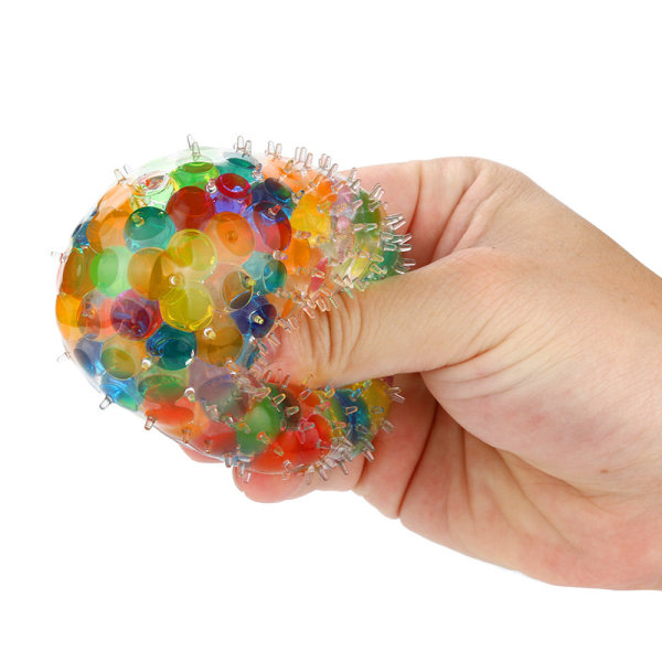 Sponge Rainbow Ball Pufferfish Squeezable Toy Cherry
