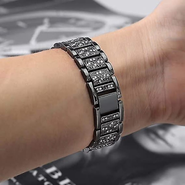 F?r Apple Watch Strap Iwatch, 38/40/41 l?ttlegering metall glitter Crystal Quick Release Armband, Damsport
