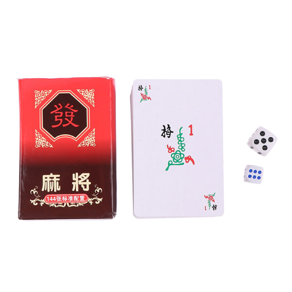 Mahjongspel Set Resande Mahjong 144 kort +2 t?rningstavla