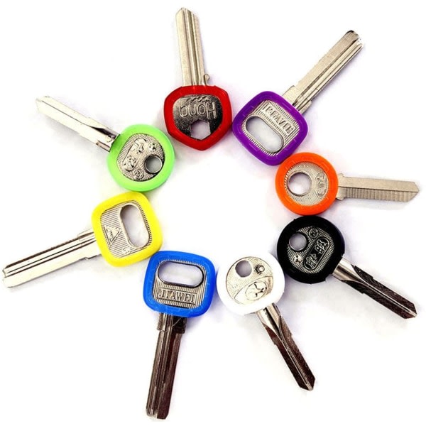 36st Nyckelkapslar Omslag Taggar Flexibla nyckelluckor Plastnyckelidentifieringsringar f?r enkel identifiering av nycklar