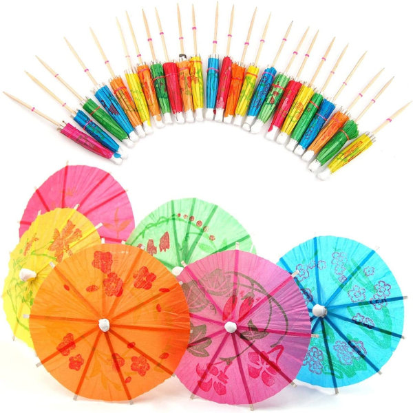 30-pack Cocktail Paraply Beach Party papper och spett paraplyer