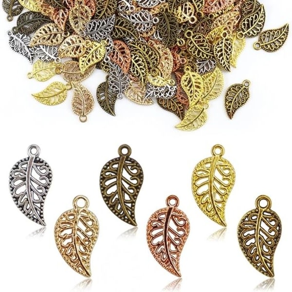 Leaf Charms Hollow Charms Hollow Filigran Leaf Charms