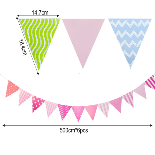 4Pack S?t Triangel Flagga Vimpel Banner Bunting Party röd