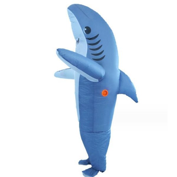 Tecknad haj form uppbl?sbar kostym Skinny Shark Grey 150-190CM Cherry