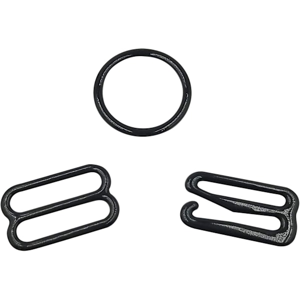 30 Set Bra Sliders and Rings - Metal Lingerie Hardware Sewing Clips Clasp Hooks for Bra Strap Sewing Accessories,Black