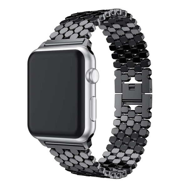 Svart kompatibel med Apple Watch -rem 45 mm 44 mm 42 mm f?r kvinnor m?n, justerbart watch i rostfritt st?lf?r Apple Watch SE/iWatch Ser