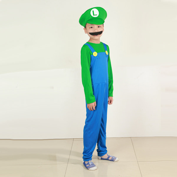 Mario kostume Super Mario tøj Halloween bold dekoration hat børne cosplay performance kostumer Adult female green XL