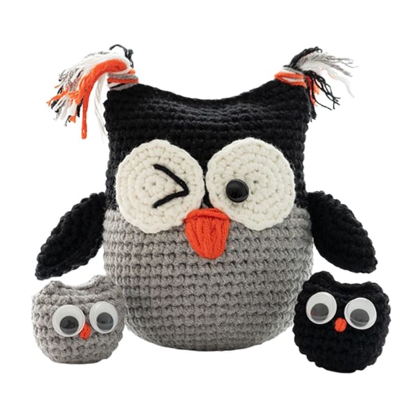 DIY Crochet Kit Handstickad Toy Classic för födelsedagspresent Svart