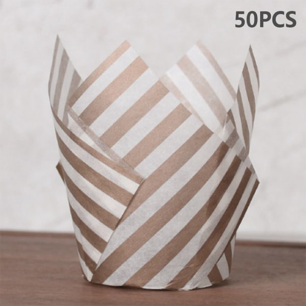 50st/lot Tulip Cupcake Baking Cups Molde Cupcake Paper Cups Ba Ljusgrön 50ST