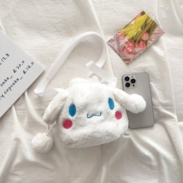 Kawaii Plysch Sanrio Väska Kuromi Melody Cinnamoroll Anime Stuffed White