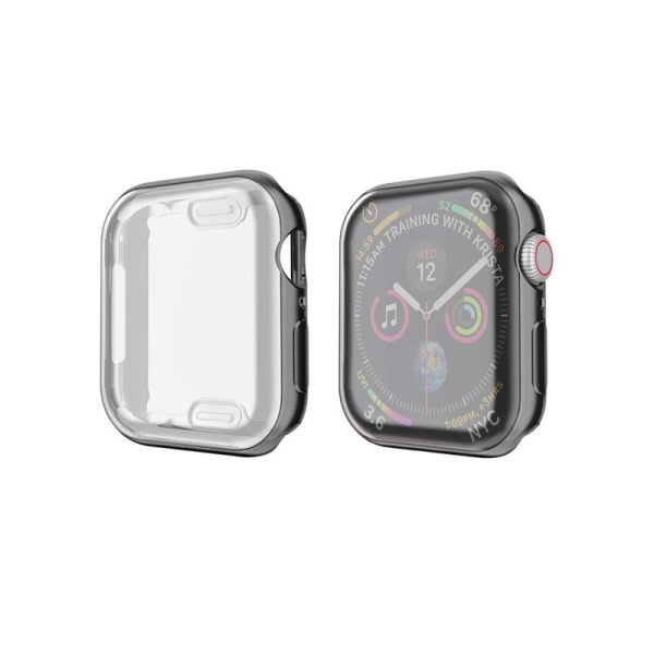 Case kompatibel med Apple i Watch Series 1/2/3/4/12 med inbyggt sk?rmskydd ih?rdat glas - Runt om h?rt PC- case (svart) 44 mm