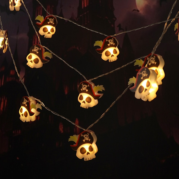 Halloween LED-valoketju sisätilojen koristeluun, kurpitsavaloketju, merirosvohaamu lepakko kallo koristevaloketju -FCL bat 1.5m 10 lights-USB (always on)