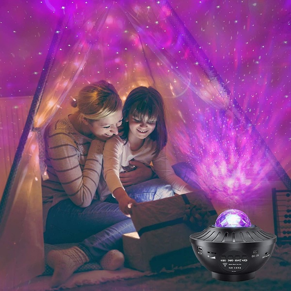 Star Projector Night Light, Ocean Wave Nebula Projector, Lämplig för sovrum/hemmabio/fest Bluetooth Vuxna barn, med musikhögtalare, röst A