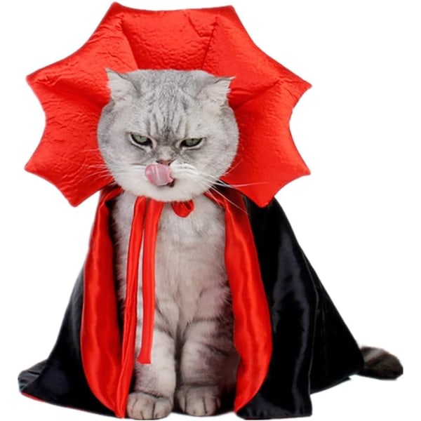 Cat Vampire Cape kostym Halloween husdjurskostym Cherry