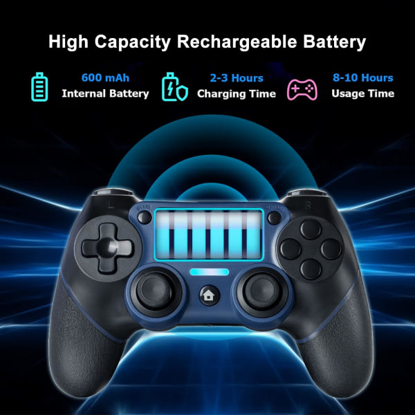 PS4-kontrollerbyte, programmerbar funktion med 6-axlig gyrosensor, halkfri joystick med dubbla vibrationer, ljudfunktion med 3,5 mm uttag a 1 vit grön