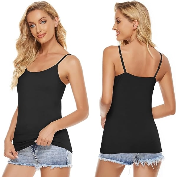 5 st Basic Camisole Justerbar Camisole Spaghetti Strap Linne f?r kvinnor och flickor (stor)