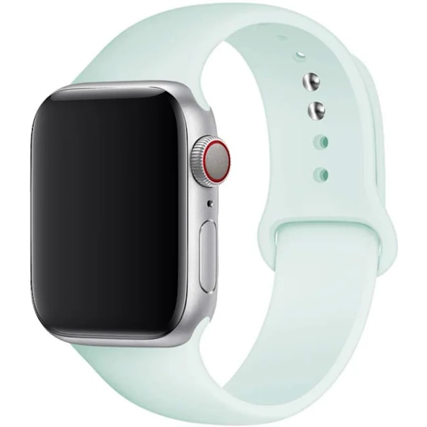 Silikonrem for Apple Watch Band 45mm 44mm 42mm 49mm 41mm 40mm 38mm correa armband iwatch Series 8 7 9 SE 4 3 5 Ultra 6 Seafoa Seafoam 42 44 45 49 mm M-L