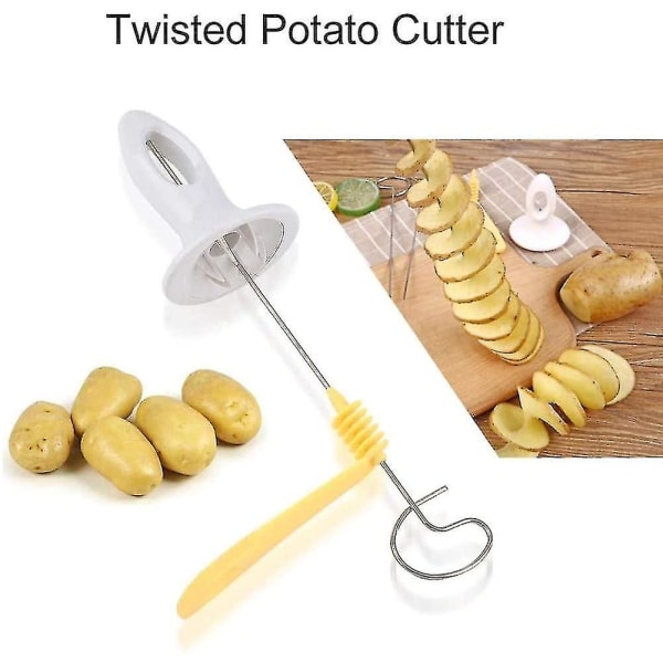 Spiral potatisskärare - rostfritt stål Potatis Twister Tornado Slicer Manuell skärare Spiral Chip Köksspis Frukt Grönsaksverktyg