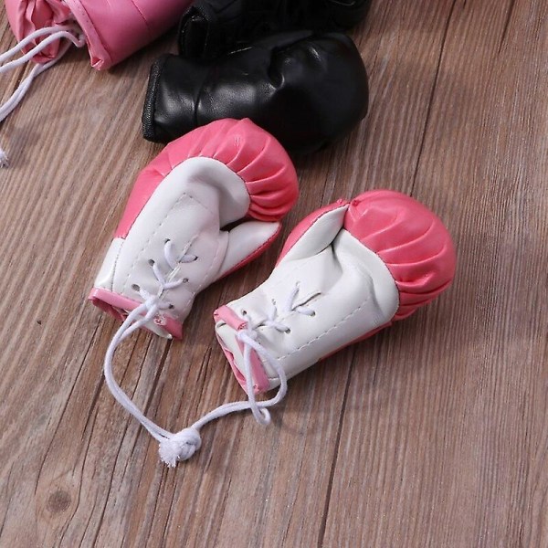 Angelady 1 par läder mini boxningshandskar Hängande dekoration Stanshandskar Souvenirdisplay för hem