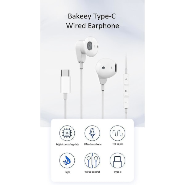 Miniowl-type-c hörlurar med trådstyrd kontroll hörlurar Hifi stereohörlurar med mikrofon för Xiaomi Huawei