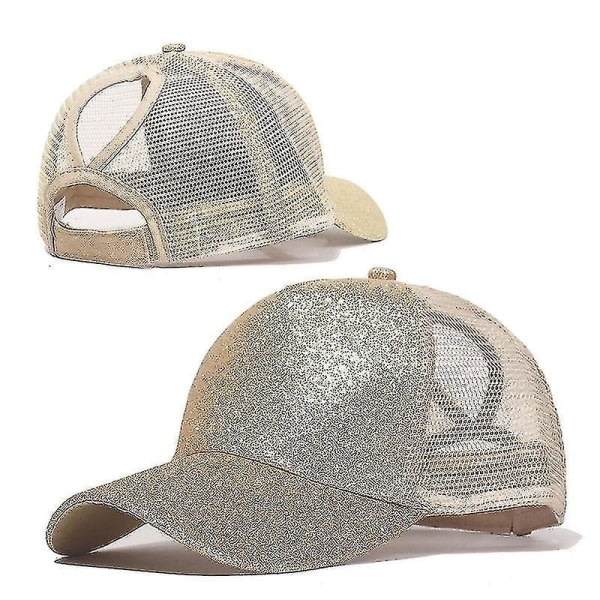 Baseball h?stsvanskepsar, paljetter Shiny Messy Bull Snapback Hat（Khaki）