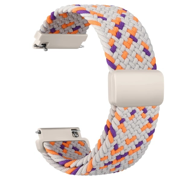 20mm punottu Solo Loop Garmin Vivoactive 5/3/3 Music -rannekkeelle, ranneke Garmin VivoMove3/Trend/Sport Venu SQ/SQ2/2plus -rannekkeelle, oranssi-violetti 20mm