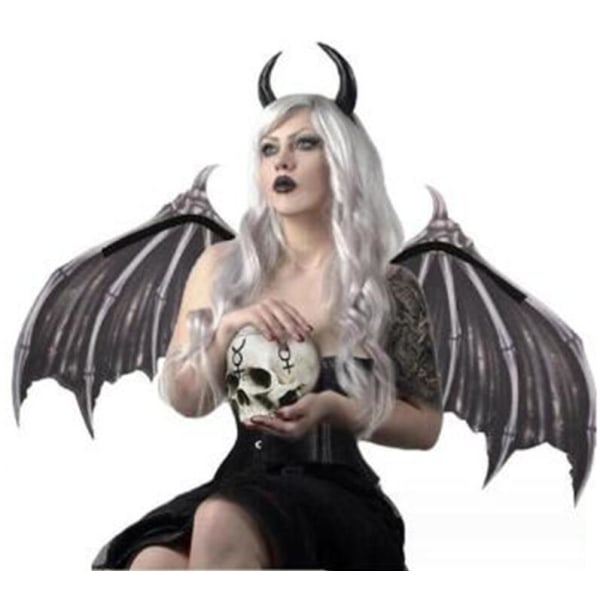 Halloween Cosplay Non Woven Demon Bone Wings White Cherry