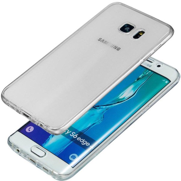 Galaxy S6 komplett mobil 360 mjuk skal case transparent Transparent