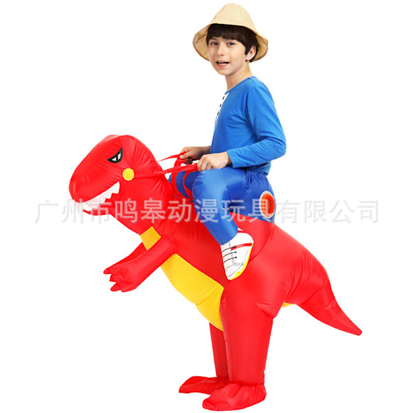 Dinosaur oppustelig dragt til sportspræstationer, ridning dinosaur kostume, Halloween kostume Red dinosaur Toddler 80-100cm