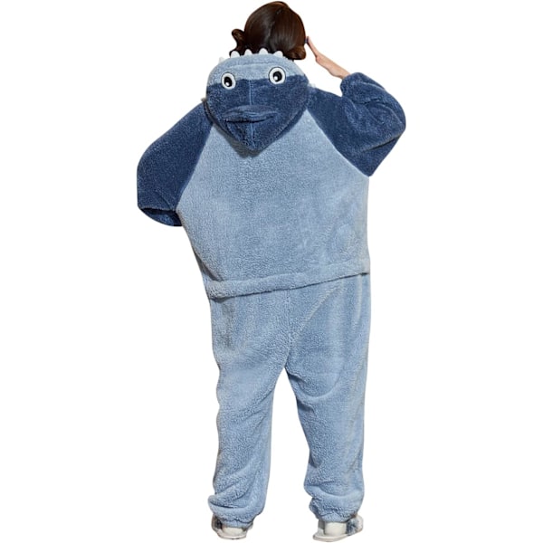 Unisex vuxen jumpsuits, djurdräkt onesie, nattklänning, pyjamas, hoodie, nattkläder, cosplay, kartong nattkostymer fest, halloween Damhaj M