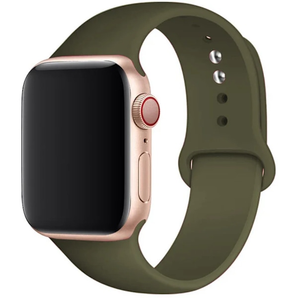 Silikone rem til Apple Watch Band 45mm 44mm 42mm 49mm 41mm 40mm 38mm correa armband iwatch Series 8 7 9 SE 4 3 5 Ultra 6 Mørk Oliven Dark Olive 42 44 45 49 mm M-L