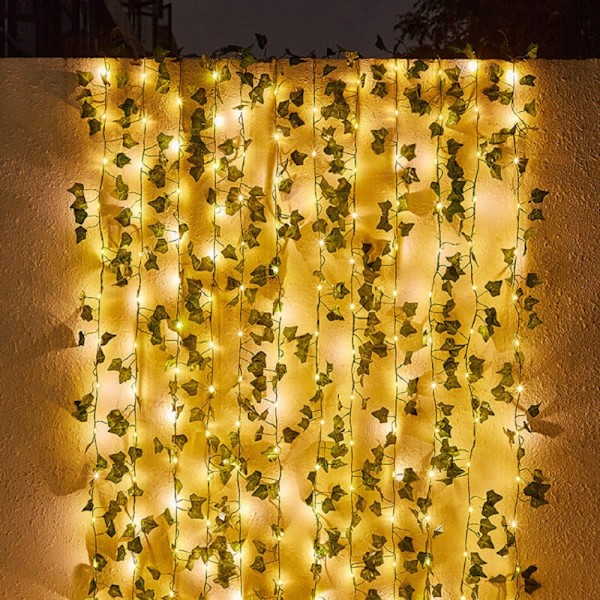 Vattentäta solcellsdrivna julbelysning med lönnlöv 10M/5M/2M Trädgårdsdekoration för bröllop och fester Enkel installation utan kabel Solar Powered 5M
